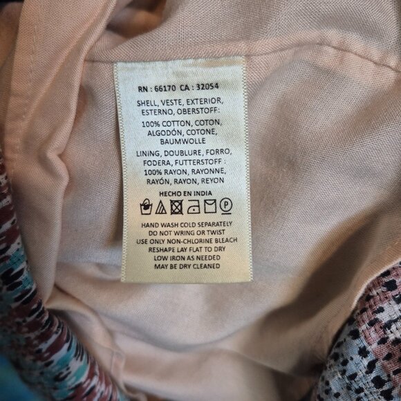 Boho Tasseled Sundress w/ Asymmetrical Hem | Tribal Print | M - Picture 7 of 7